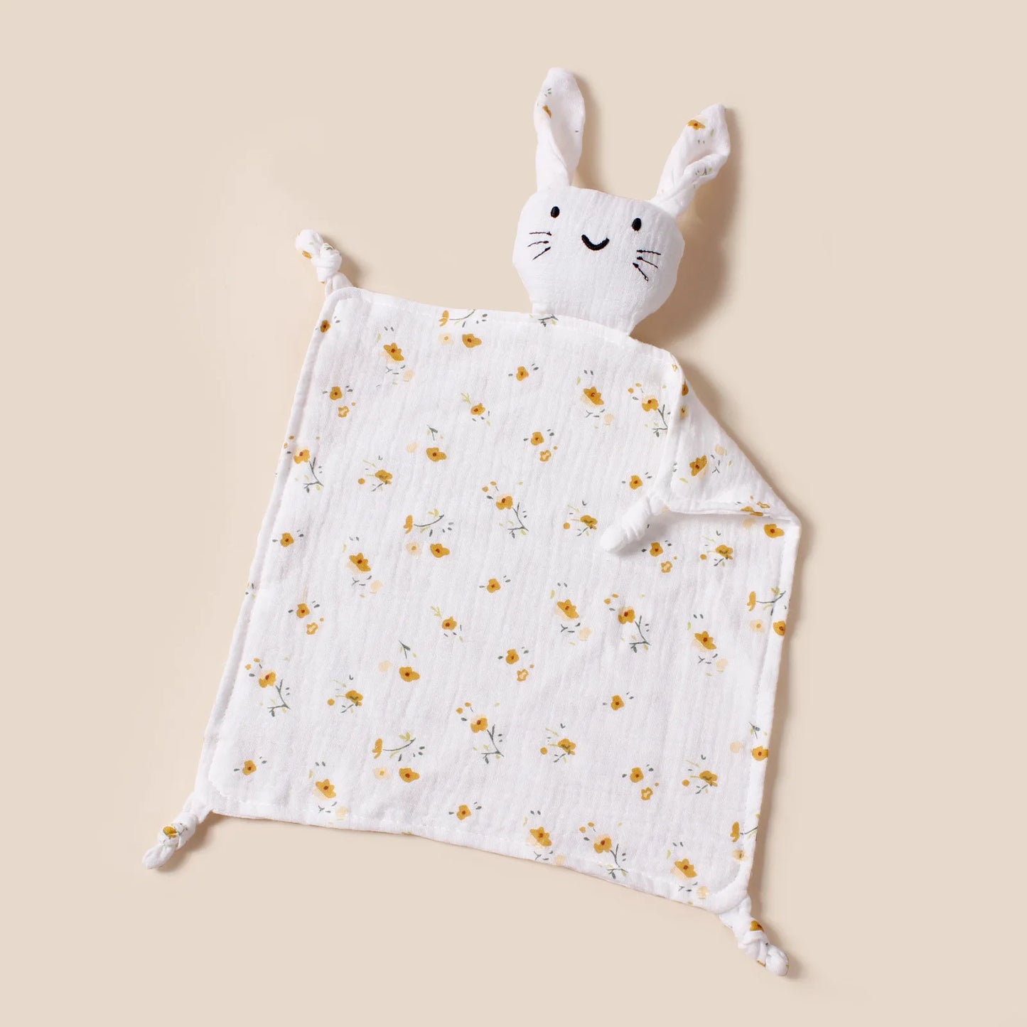 Doudou en mousseline avec motifs  – 100% coton