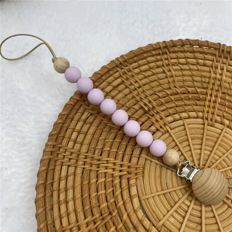 Attache-Sucette Bois & Silicone – Chaîne Dentition