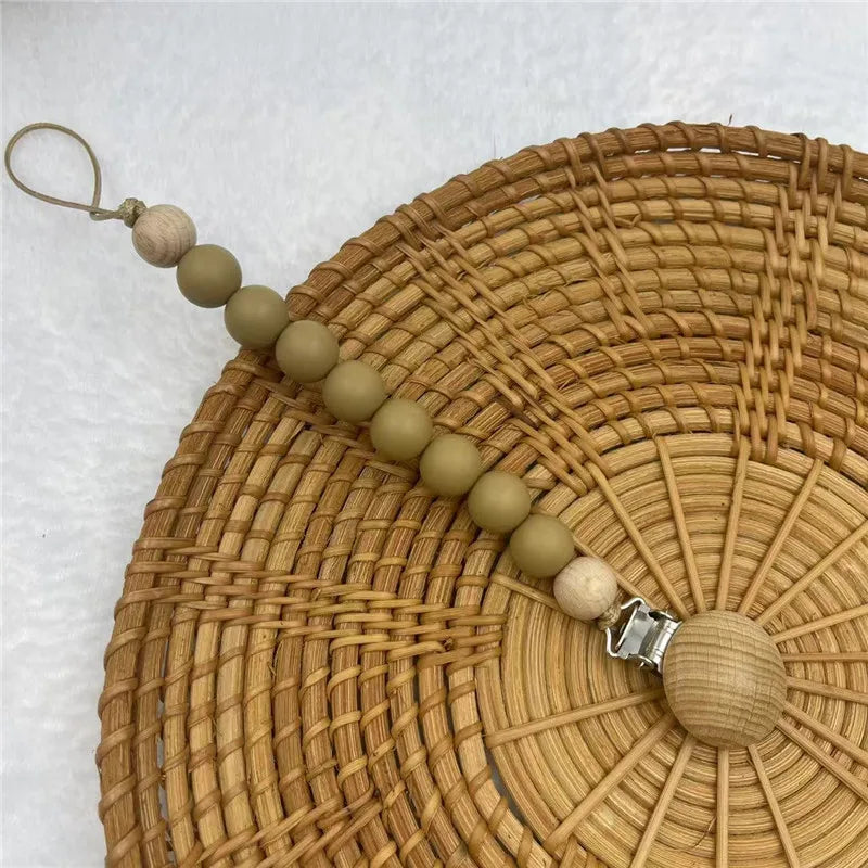 Attache-Sucette Bois & Silicone – Chaîne Dentition