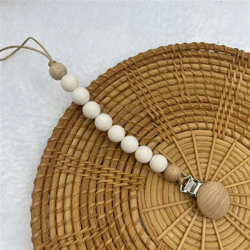 Attache-Sucette Bois & Silicone – Chaîne Dentition