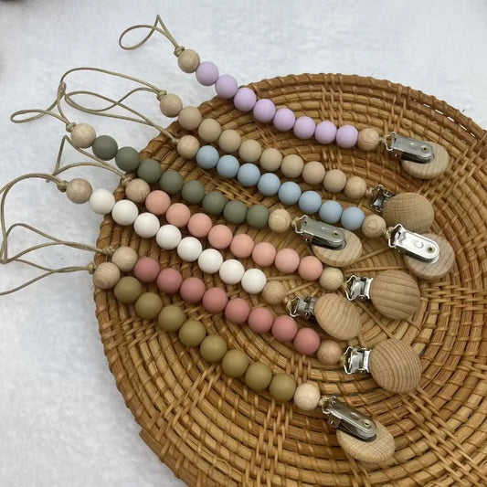 Attache-Sucette Bois & Silicone – Chaîne Dentition