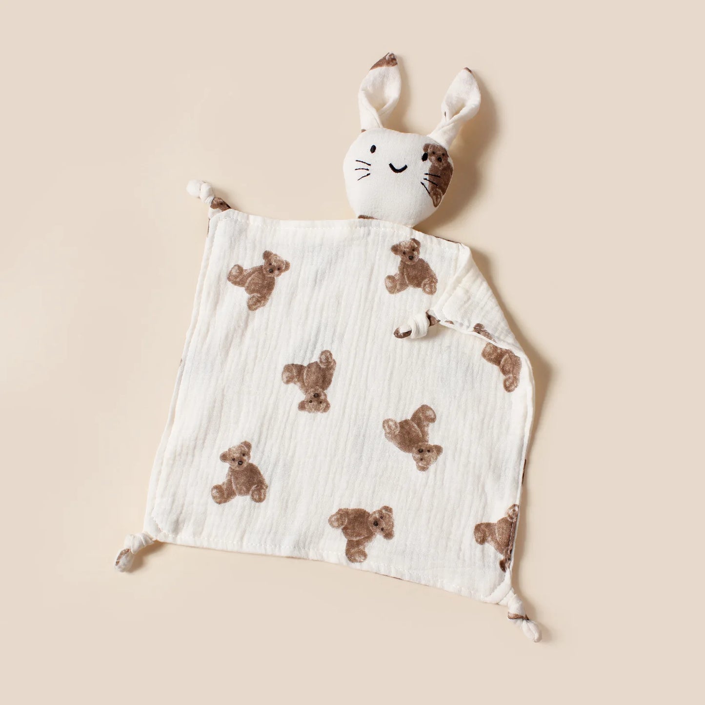 Doudou en mousseline avec motifs  – 100% coton