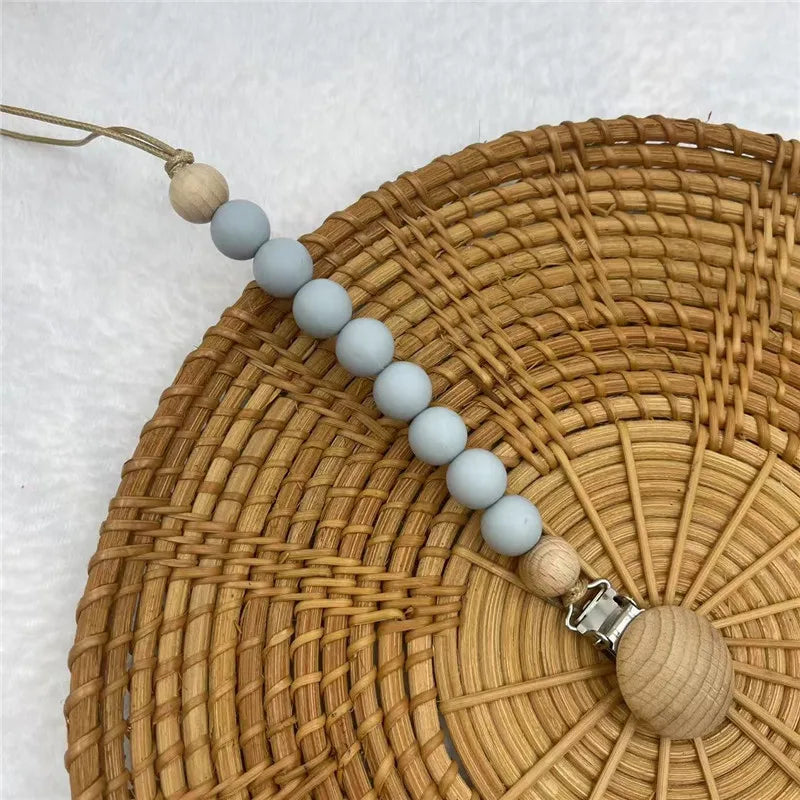 Attache-Sucette Bois & Silicone – Chaîne Dentition