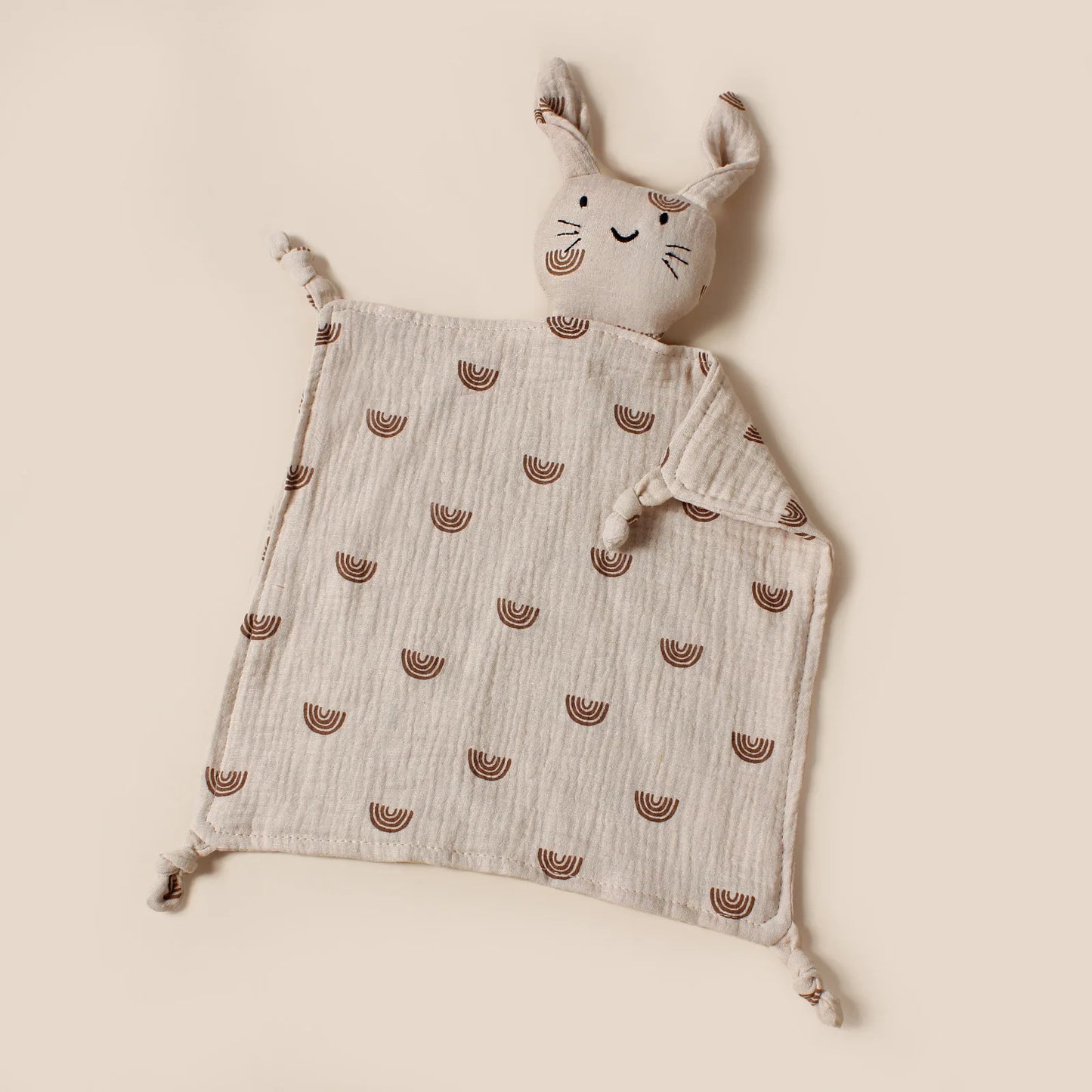 Doudou en mousseline avec motifs  – 100% coton