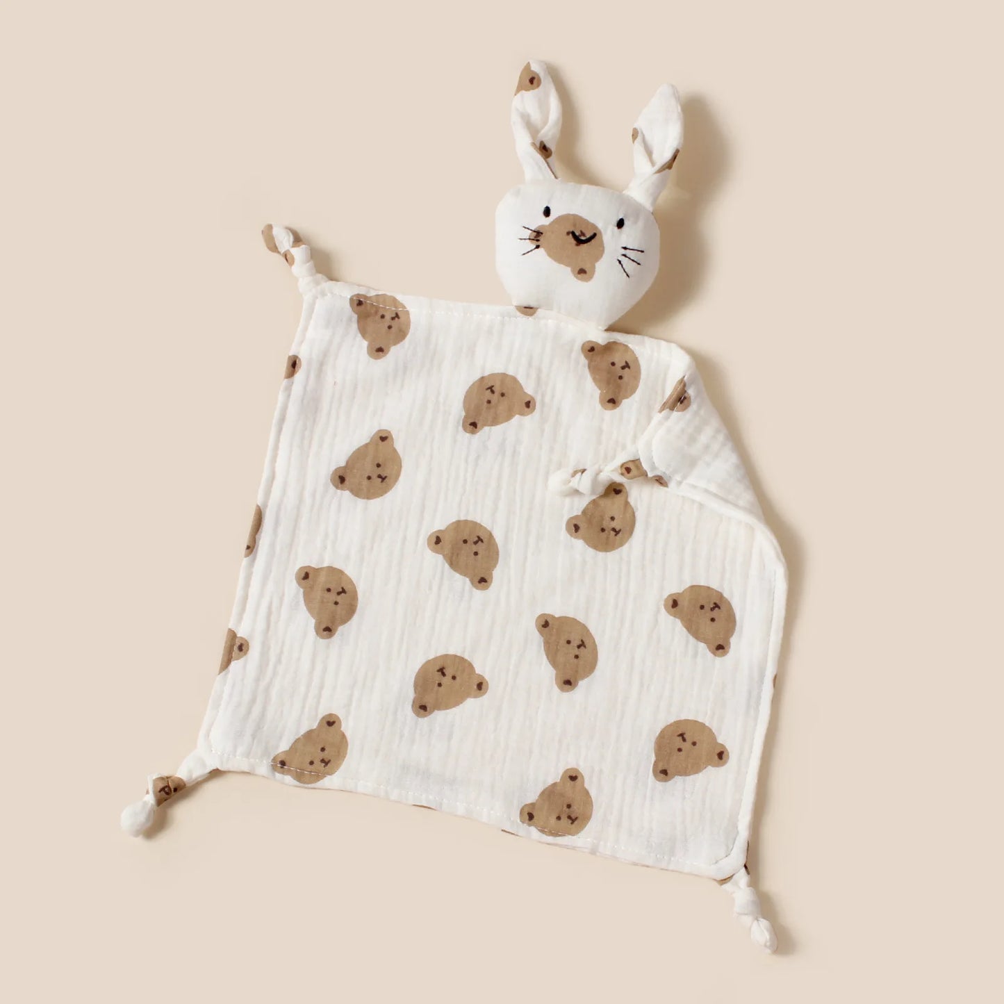 Doudou en mousseline avec motifs  – 100% coton