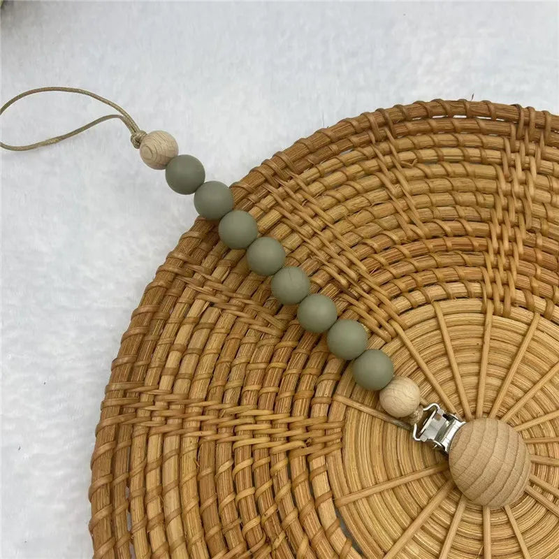 Attache-Sucette Bois & Silicone – Chaîne Dentition