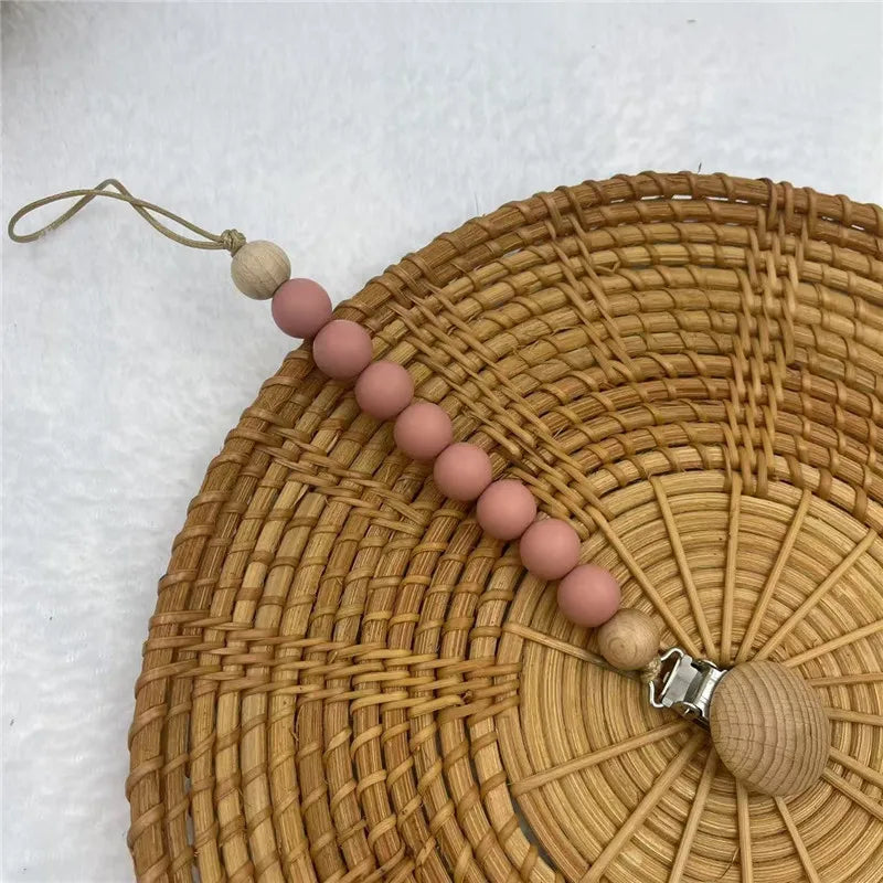 Attache-Sucette Bois & Silicone – Chaîne Dentition