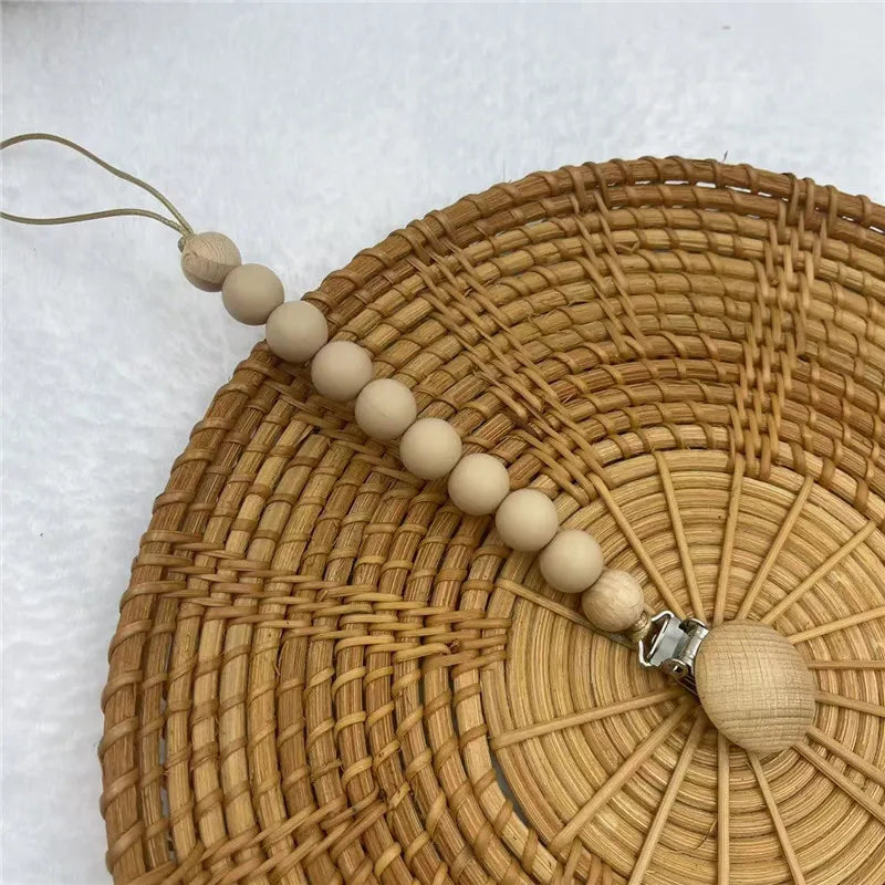 Attache-Sucette Bois & Silicone – Chaîne Dentition